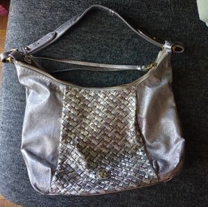 Elliott Lucca gold metallic leather bag